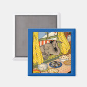 olifant steekt zijn hoofd door het raam magneet (Voorkant / Achterkant)