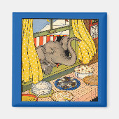 olifant steekt zijn hoofd door het raam magneet (Voorkant)