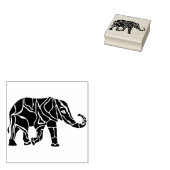 olifant stencil silhouet art stempel (Gestempeld)
