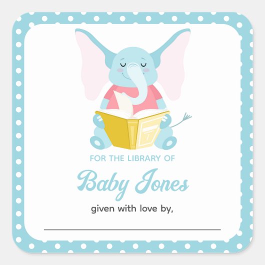 Olifant sticker voor baby's eerste boeken (Voorkant)