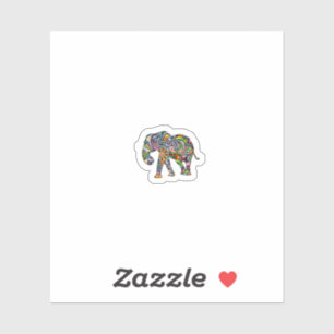 Olifant stickerblad   Kleurrijke mini-decalcomania Sticker