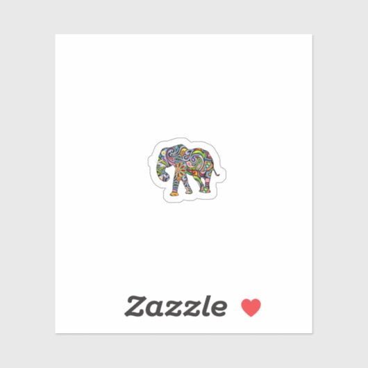 Olifant stickerblad | Kleurrijke mini-decalcomania Sticker (Vel)