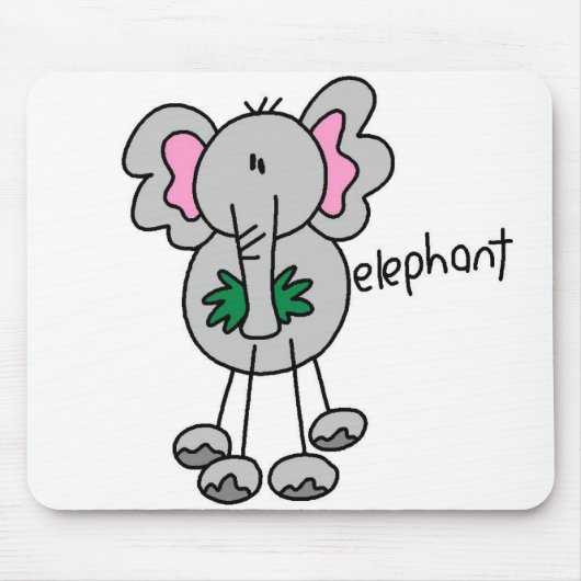 Olifant Stickfiguur Muismat (Voorkant)