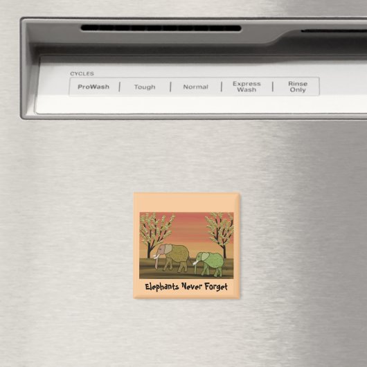 Olifant Sunset Magnet (Insitu (Vaatwasser))