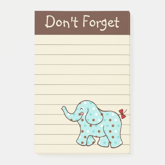 Olifant Takenlijst Boodschappen Post It Notes Cade (Voorkant)