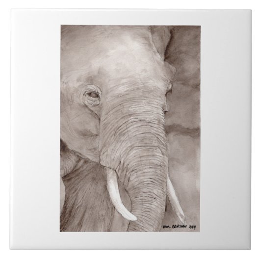 olifant tegel tegeltje (Voorkant)