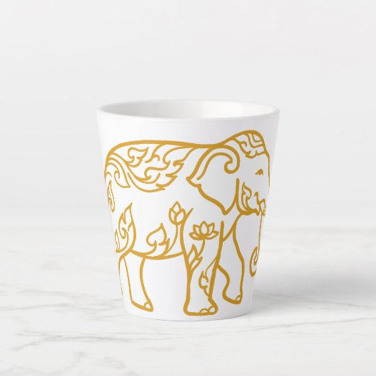 Olifant Thais stijl als cadeau voor jou.  Latte Mok (Voorkant)