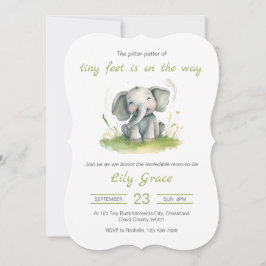 Olifant Thema Baby shower Invitation Kaart