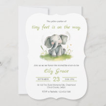 Olifant Thema Baby shower Invitation