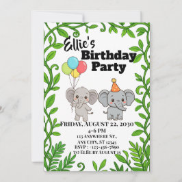 Olifant Thema Uitnodiging