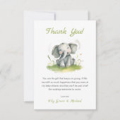 Olifant Theme Baby shower Dank je kaart (Voorkant)