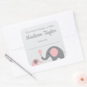 Olifant Theme Bookplate Sticker Blauw Baby shower (Envelop)