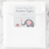 Olifant Theme Bookplate Sticker Blauw Baby shower (Tas)