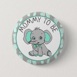 Olifant Theme Mam om Baby shower te zijn Ronde Button 5,7 Cm