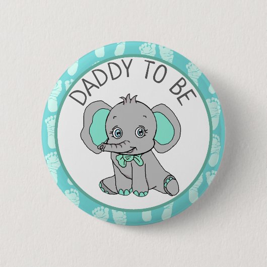 Olifant Theme Papa om Baby shower te zijn Ronde Button 5,7 Cm (Voorkant)
