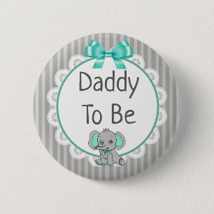 Olifant Theme Papa om Baby shower te zijn Ronde Button 5,7 Cm