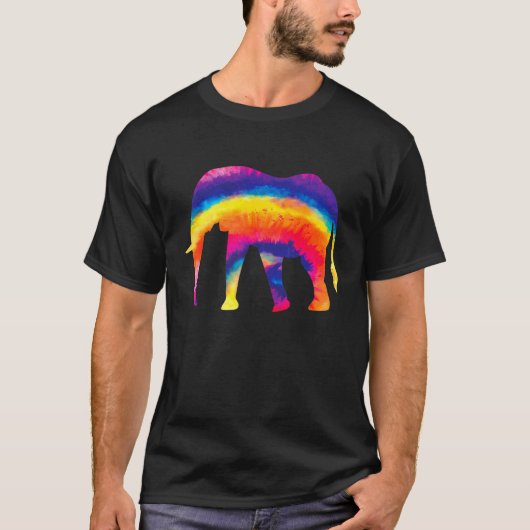 Olifant Tie Dye Hippie T-shirt (Voorkant)