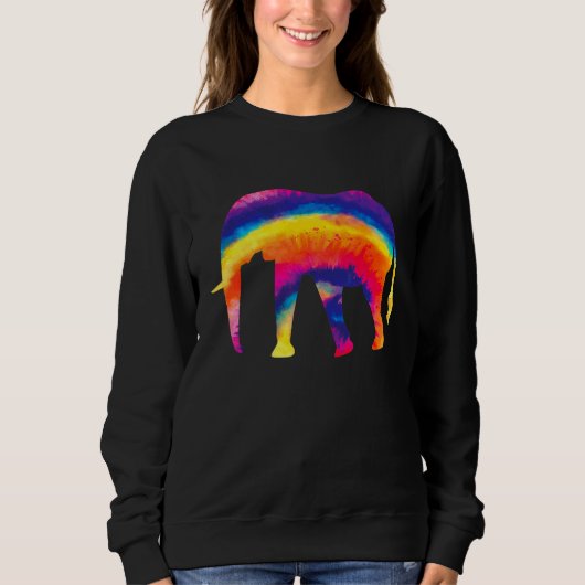 Olifant Tie Dye Hippie Trui (Voorkant)