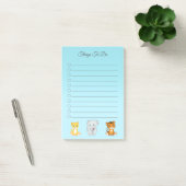 Olifant, Tijger & Luipaard op Hemelblauwe Dingen o Post-it® Notes (Kantoor)