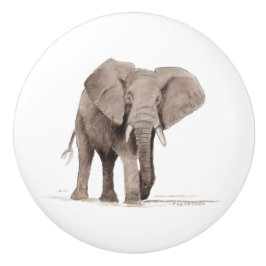 olifant trekker keramische knop