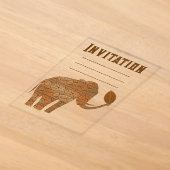 Olifant Tribale Kunst Design Acryl Uitnodigingen (Laagn)