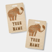 Olifant Tribale Kunst Design Badge (Voor- en achterkant)