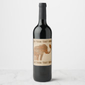 Olifant Tribale Kunst Design Wijn Etiket (Voorkant)