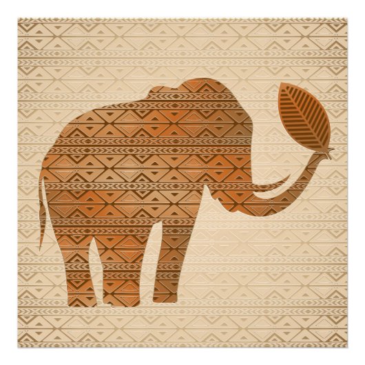 Olifant Tribale Kunst Ontwerp Foto Afdruk (Voorkant)