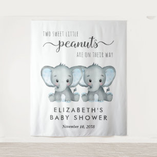 Olifant Twee Jongens Baby Shower Welkom Wandkleed