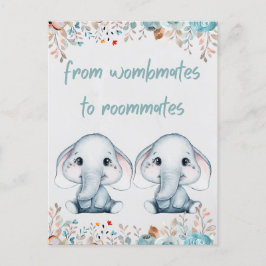 Olifant Tweeling Verjaardag Briefkaart
