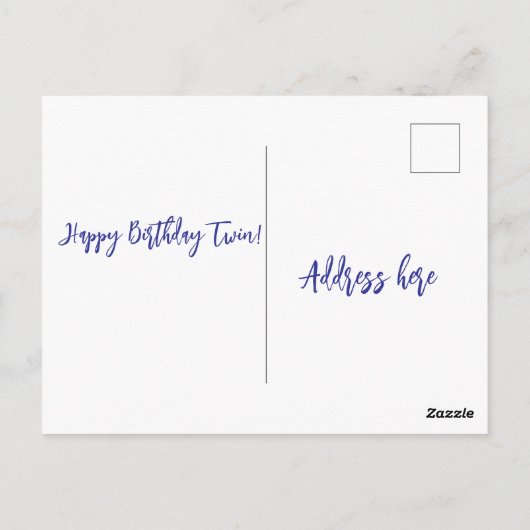 Olifant Tweeling Verjaardag Briefkaart (Achterkant)