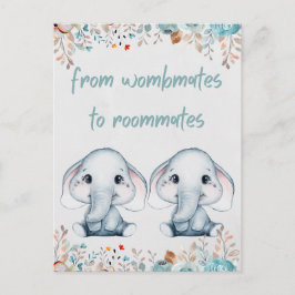 Olifant Tweeling Verjaardag Briefkaart