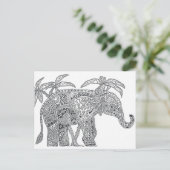 Olifant tweezijdig volwassen kleuren briefkaart ca (Staand voorkant)