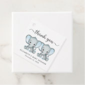 Olifant Twin Baby Boys Douche Dank u Bedankjes Labels (In situ)