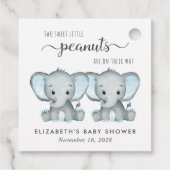 Olifant Twin Baby Boys Douche Dank u Bedankjes Labels (Achterkant)