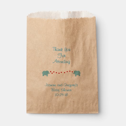 Olifant Twin Boys Favor Bag Bedankzakje (Voorkant)