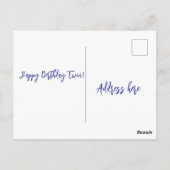 Olifant Twin Verjaardag Briefkaart (Achterkant)