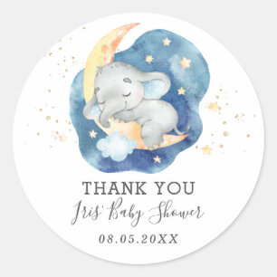 Olifant Twinkle Little Star Baby Bedankt Favor Ronde Sticker