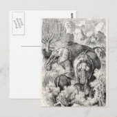  olifant uit de jaren 1800 - Olifanten Briefkaart (Voorkant / Achterkant)