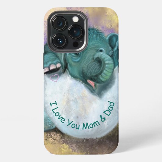 Olifant uit het ei komend Grappige iPhone Hoes - A Hoesje (Achterkant)
