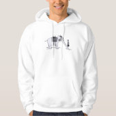 Olifant Upgrade heren witte hoodie (Voorkant)