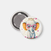 Olifant Valentijnsdag Hart Badge Kinderen School Magneet (Voorkant / Achterkant)