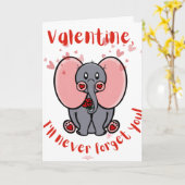 Olifant Valentijnsdag Kaart (Gele Bloem)