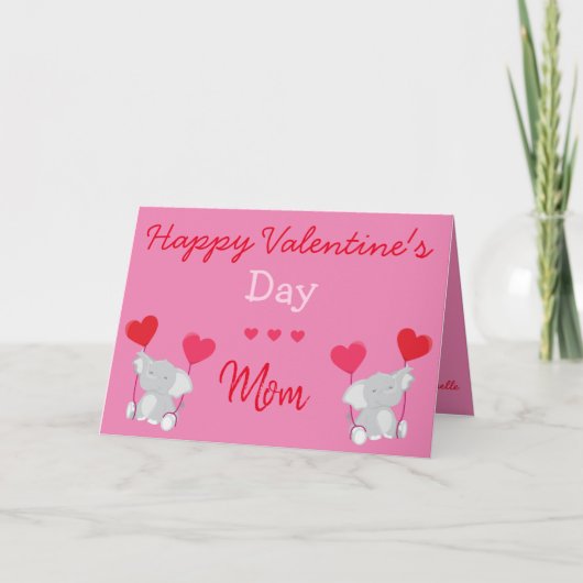 Olifant Valentijnsdag voor mama Kaart (Voorkant)