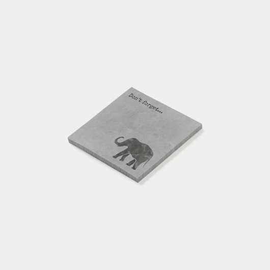 Olifant “vergeet niet” post-it® notes (Schuin)
