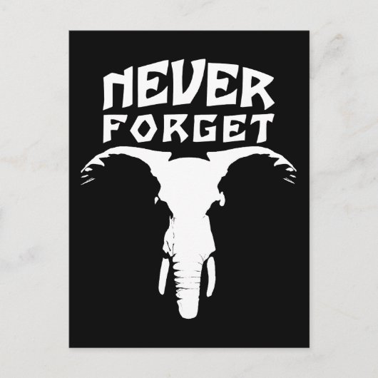 Olifant Vergeet Nooit Briefkaart (Voorkant)