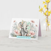 Olifant verjaardag Kaart voor een jaar oud kind (Gele Bloem)