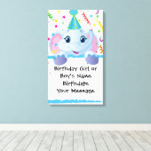 Olifant verjaardag Memento Canvas Afdruk (Insitu (Houten vloer))