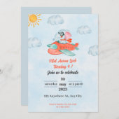 Olifant Verjaardag Uitnodiging Pilot (Voorkant / Achterkant)