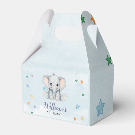 Olifant verjaardagsfeestje bedankdoosjes (Voorkant Zijde)